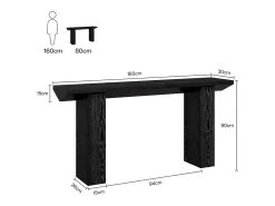 Tribesigns Consola*Mesa de Console para Entrada, Mesa de Sofá Longa e Fina Preta de 160cm Preto