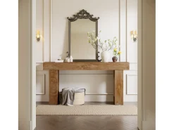 Mesa de console retangular com 160 cm de comprimento, Mesa baixa atrás do sofá para entrada (Natural)^Tribesigns Outlet