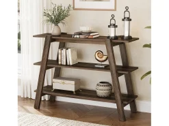 Mesa de entrada de 105 cm, Mesas de console, Mesa para sofá de 3 níveis, estreita e comprida com prateleiras de armazenamento abertas^Tribesigns Hot