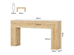 Mesa de Entrada de 160cm, Mesa Console Longa e Fina para Sofá com Finish Falso de Travertino e Pernas Resistentes^Tribesigns Online
