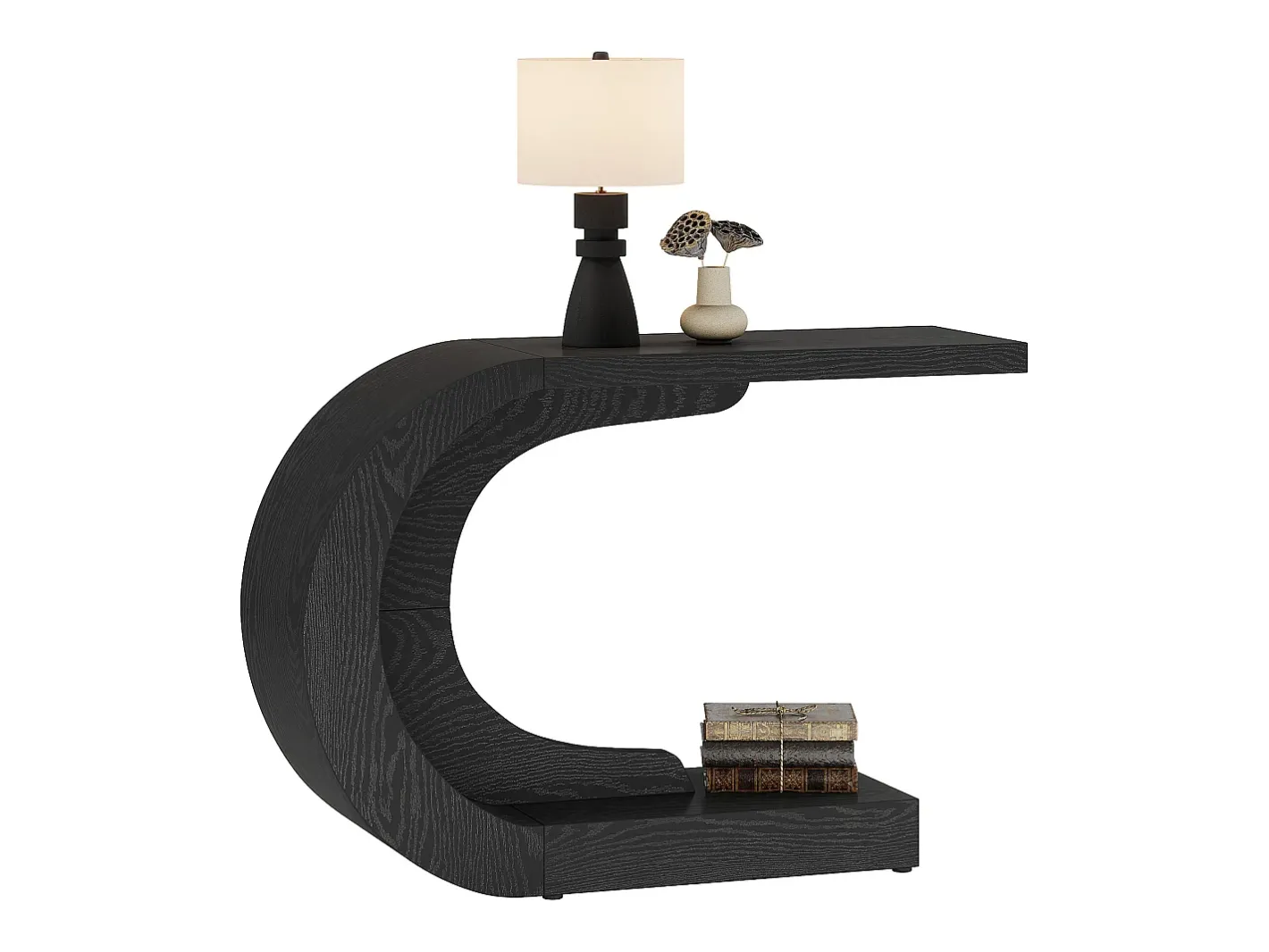 Mesa de entrada para console de 110 cm com armazenamento, mesa para trás do sofá em formato de C único em*Tribesigns Outlet