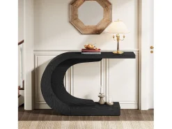 Mesa de entrada para console de 110 cm com armazenamento, mesa para trás do sofá em formato de C único em*Tribesigns Outlet