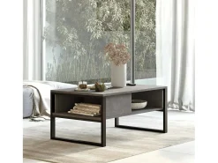 Mesa de estar Dfranzos, Mesa de café, Suporte de revistas para sofá, Prateleira para sala de estar, 100x60h44 cm, Prata*Dmora Hot
