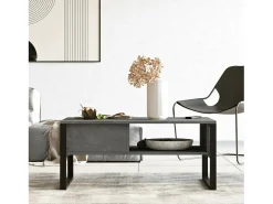 Mesa de estar Dfranzos, Mesa de café, Suporte de revistas para sofá, Prateleira para sala de estar, 100x60h44 cm, Prata*Dmora Hot