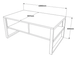 Mesa de estar Dfranzos, Mesa de café, Suporte de revistas para sofá, Prateleira para sala de estar, 100x60h44 cm, Prata*Dmora Hot