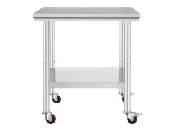 Móvel De Arrumação*Mesa de Preparação SucceBuy Mesa de Trabalho em Aço Inoxidável 30 x 24 Polegadas, Mesa de Preparação Comercial com 4 Rodízios Prateado
