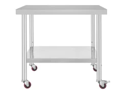 Mesa de Preparação SucceBuy Mesa de Trabalho em Aço Inoxidável, Mesa de Preparação Comercial de 36 x 30 Polegadas com 4 Rodízios^ Discount