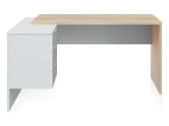 Outlet Mesa de trabalho Blanco Artik (Blanco Mate) - Roble Canadian Consola