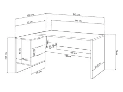 Outlet Mesa de trabalho Blanco Artik (Blanco Mate) - Roble Canadian Consola
