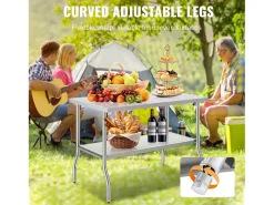 Mesa de Trabalho Cozinha SucceBuy, 122 x 76,2 cm, Mesa de Preparação Comercial Plegável, para Cozinha em Casa, Restaurante, Garagem Móvel De Arrumação