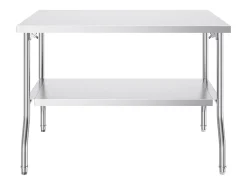Mesa de Trabalho Cozinha SucceBuy, 122 x 76,2 cm, Mesa de Preparação Comercial Plegável, para Cozinha em Casa, Restaurante, Garagem Móvel De Arrumação