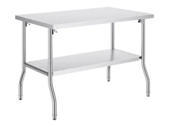 Mesa de Trabalho Cozinha SucceBuy, 122 x 76,2 cm, Mesa de Preparação Comercial Plegável, para Cozinha em Casa, Restaurante, Garagem Móvel De Arrumação