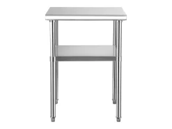 Mesa de Trabalho de Aço Inox SucceBuy, 61 x 61 x 85 cm, Mesa de Preparação de Alimentos Comercial com Rodas^ New
