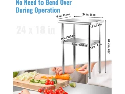 Mesa de Trabalho de Aço Inox SucceBuy, 61 x 46 x 91 cm, Mesa de Preparação de Alimentos Comercial* Sale