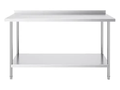 Mesa de Trabalho de Cozinha SucceBuy, Mesa de Trabalho em Aço Inoxidável 60.96x152.4 cm, Comercial^ Best