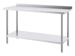 Mesa de Trabalho de Cozinha SucceBuy, Mesa de Trabalho em Aço Inoxidável 60.96x152.4 cm, Comercial^ Best