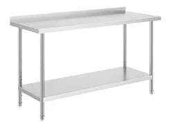 Mesa de Trabalho de Cozinha SucceBuy, Mesa de Trabalho em Aço Inoxidável 60.96x152.4 cm, Comercial^ Best