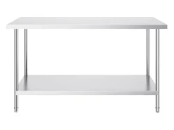 Mesa de Trabalho de Cozinha SucceBuy 61 x 152 x 86 cm, Posto de Trabalho Alimentar Comercial^ Hot