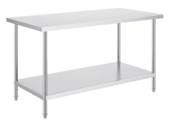 Mesa de Trabalho de Cozinha SucceBuy 76.2x152.4x86.36 cm, Posto de Trabalho Alimentar Comercial^ Online