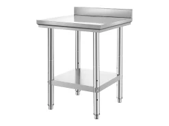 Móvel De Arrumação*Mesa de Trabalho de Cozinha em Aço Inoxidável SucceBuy, Mesa de Preparação de Alimentos 60.96x60.96 cm Prateado
