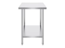 Mesa de Trabalho de Cozinha SucceBuy 60.96x91.44x86.36 cm, Mesa de Preparação de Trabalho em Aço Inoxidável^ Discount
