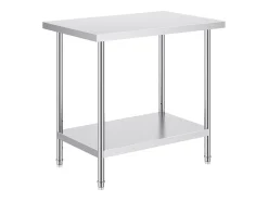 Mesa de Trabalho de Cozinha SucceBuy 60.96x91.44x86.36 cm, Mesa de Preparação de Trabalho em Aço Inoxidável^ Discount