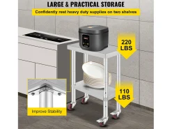 Mesa de Trabalho de Cozinha SucceBuy 30.48x60.96 cm | Mesa de Preparação Comercial com 4 Rodas* Sale