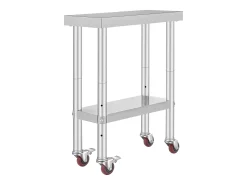 Mesa de Trabalho de Cozinha SucceBuy 30.48x60.96 cm | Mesa de Preparação Comercial com 4 Rodas* Sale
