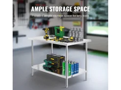 Mesa de Trabalho de Preparação em Aço Inoxidável SucceBuy, 762 x 1219 x 864 mm, Estação de Trabalho Comercial para Alimentos^ Clearance