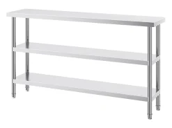 Hot Mesa de Trabalho em Aço Inoxidável SucceBuy, 356 x 1524 x 864 mm, Mesa Comercial de Preparação para Cozinhas Móvel De Arrumação