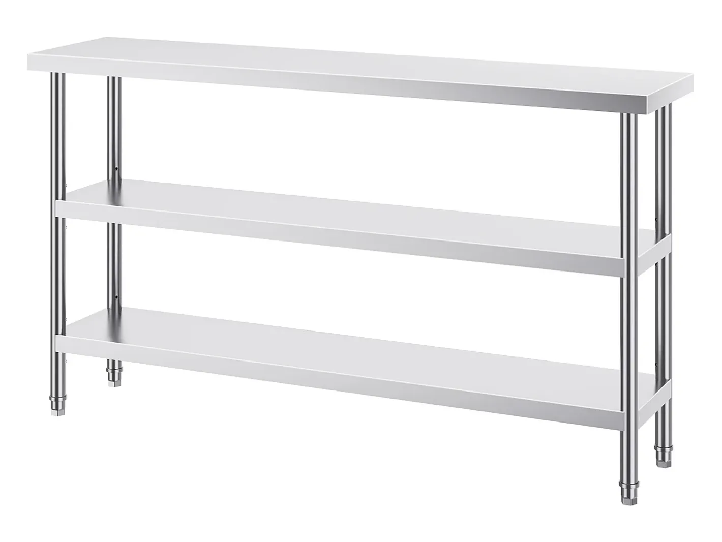 Hot Mesa de Trabalho em Aço Inoxidável SucceBuy, 356 x 1524 x 864 mm, Mesa Comercial de Preparação para Cozinhas Móvel De Arrumação