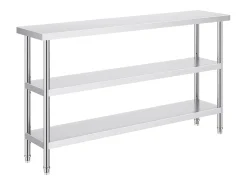 Hot Mesa de Trabalho em Aço Inoxidável SucceBuy, 356 x 1524 x 864 mm, Mesa Comercial de Preparação para Cozinhas Móvel De Arrumação