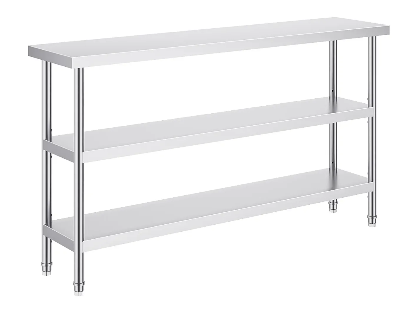 Hot Mesa de Trabalho em Aço Inoxidável SucceBuy, 356 x 1524 x 864 mm, Mesa Comercial de Preparação para Cozinhas Móvel De Arrumação
