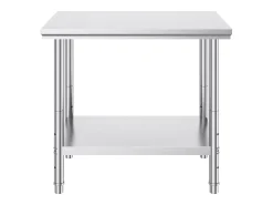 Mesa de Trabalho em Aço Inoxidável 60x90x80 cm, 2 Andares, para Preparação de Cozinha de Alimentos e Refeições, Hotéis, Escritórios, Hospitais^ Best