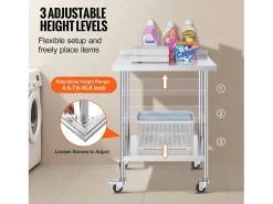 Mesa de Trabalho SucceBuy Mesa de Trabalho em Aço Inoxidável 60.96 x 76.2 cm, Mesa de Preparação de Alimentos Comercial com Rodízios* Online