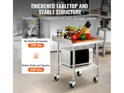 Mesa de Trabalho SucceBuy Mesa de Trabalho em Aço Inoxidável 60.96 x 60.96 cm, Mesa de Preparação de Alimentos Comercial para Serviços Pesados* Online