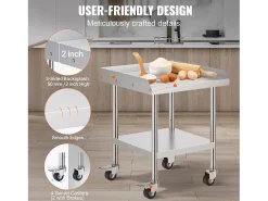 Mesa de Trabalho SucceBuy Mesa de Trabalho em Aço Inoxidável 60.96 x 60.96 cm, Mesa de Preparação de Alimentos Comercial para Serviços Pesados* Online