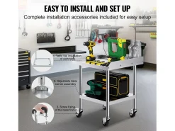 Mesa de Trabalho SucceBuy Mesa de Trabalho em Aço Inoxidável 60.96 x 60.96 cm, Mesa de Preparação de Alimentos Comercial para Serviços Pesados* Online