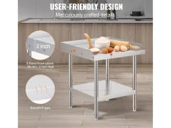 Outlet Mesa de Trabalho SucceBuy Mesa de Trabalho em Aço Inoxidável 60.96 x 60.96 cm, Mesa de Preparação de Alimentos para Restaurante Móvel De Arrumação