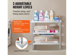 Online Mesa de Trabalho SucceBuy Mesa de Trabalho em Aço Inoxidável 45.7 x 91.4 cm, Mesa de Preparação de Alimentos para Cozinha Comercial Móvel De Arrumação