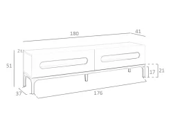 Mesa de TV em madeira de nogueira e com iluminação interior 3242^Angel Cerda New