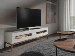 Mesa de TV em madeira de nogueira e com iluminação interior 3242^Angel Cerda New