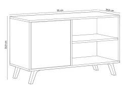 duehome Móvel De Tv*Mesa de TV Wind 100 Gris cemento - Blanco mate Castanho