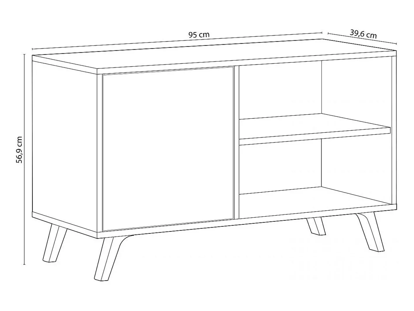 duehome Móvel De Tv*Mesa de TV Wind 100 Gris cemento - Blanco mate Castanho