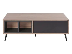 Hot Mesa decorativa em vidro e estrutura metálica preta Mesa De Centro