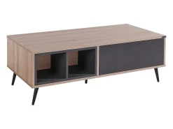 Hot Mesa decorativa em vidro e estrutura metálica preta Mesa De Centro
