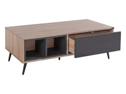 Hot Mesa decorativa em vidro e estrutura metálica preta Mesa De Centro