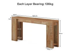 Discount Mesa do Console 160 x 29,5 x 85 cm, Mesa Auxiliar, Mesa de Corredor, Mesa Baixa para Pequenos Espaços Consola