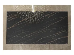 Sale Mesa extensível de 160cm a 240cm moderna Tampo Cerâmico em Vidro Temperado Portoro Mesa De Centro