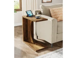 Mesa Lateral em Forma de C para Sofá, Mesa de Cabeceira Pequena para Sofá, Mesa de Cabeceira para Sala de Estar e Quarto^Tribesigns Discount